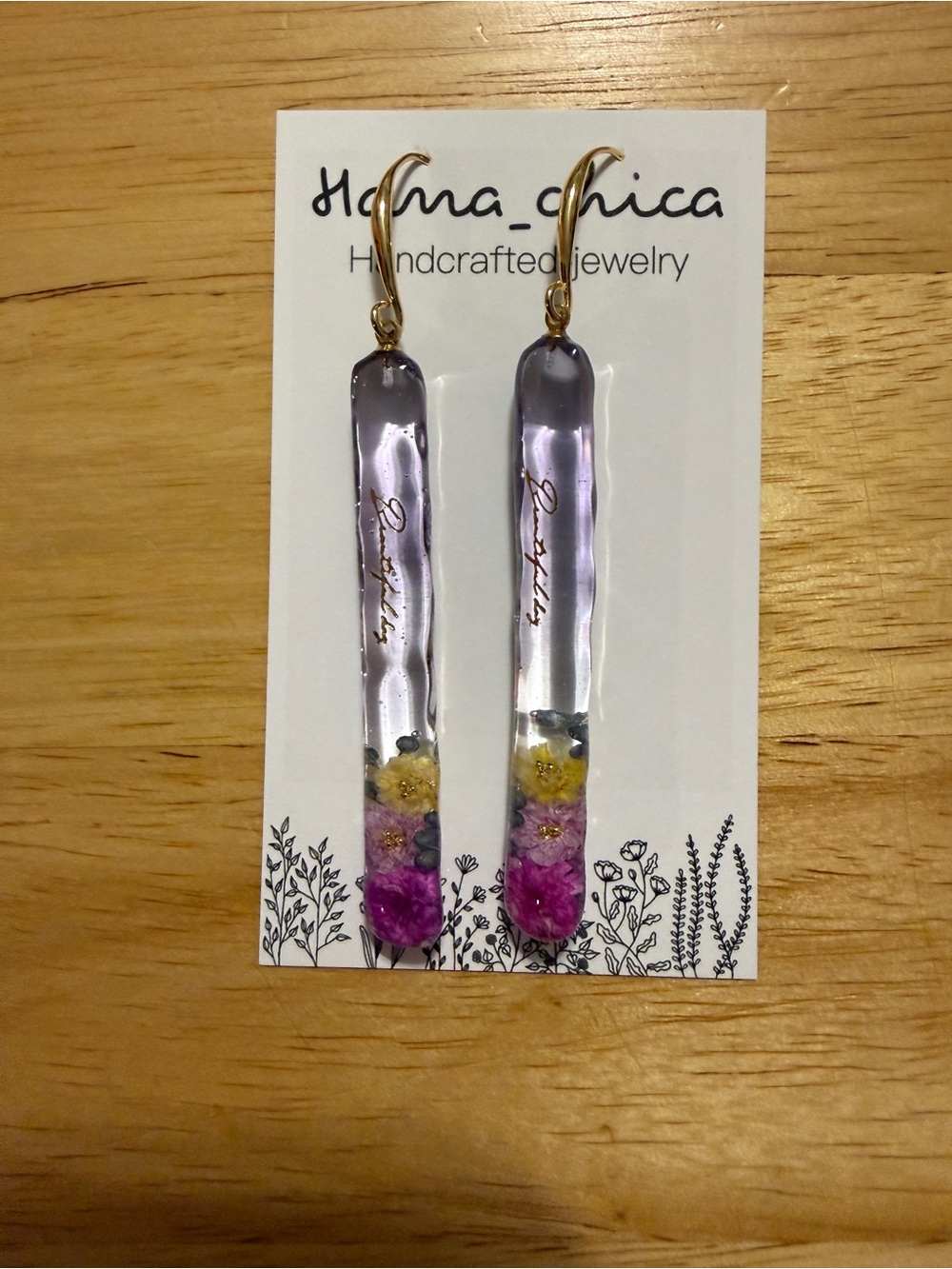 Hanachica Handmade Botanical Resin Earrings by Emi Robertson